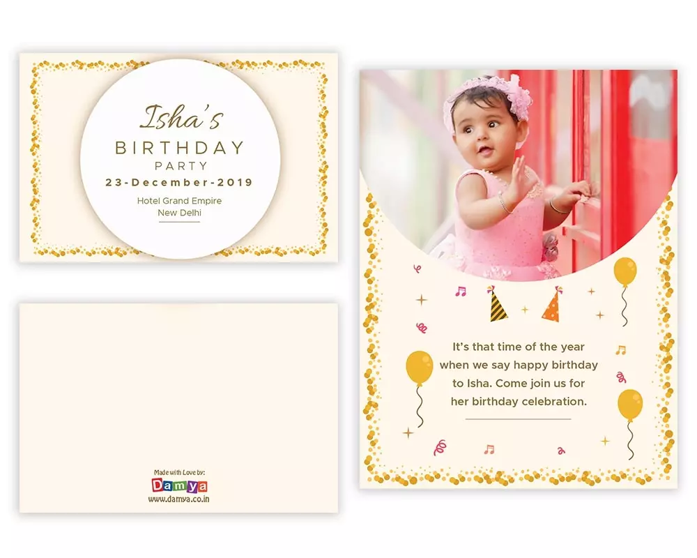 All Sides of Design Number 5 for Invitation Cards for Birthday Parties