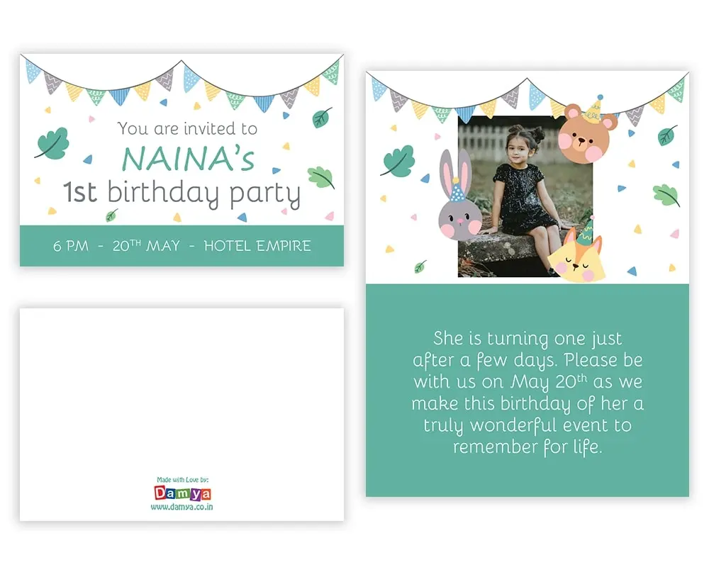 All Sides of Design Number 8 for Invitation Cards for Birthday Parties
