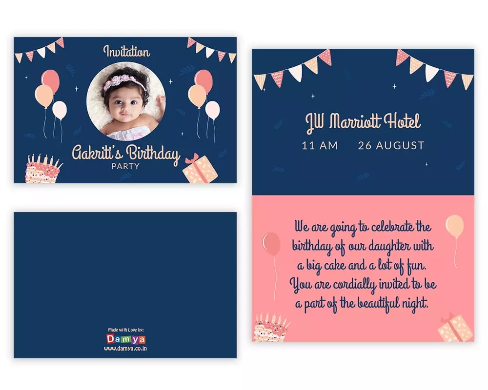All Sides of Design Number 9 for Invitation Cards for Birthday Parties