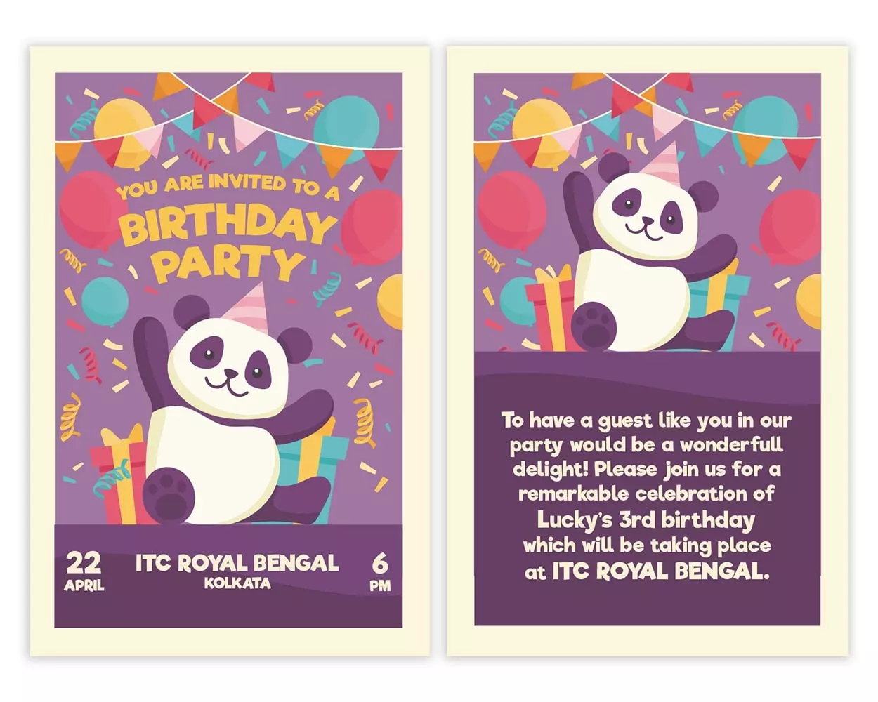 All Sides of Design Number 1 for Invitation Cards for Birthday Parties