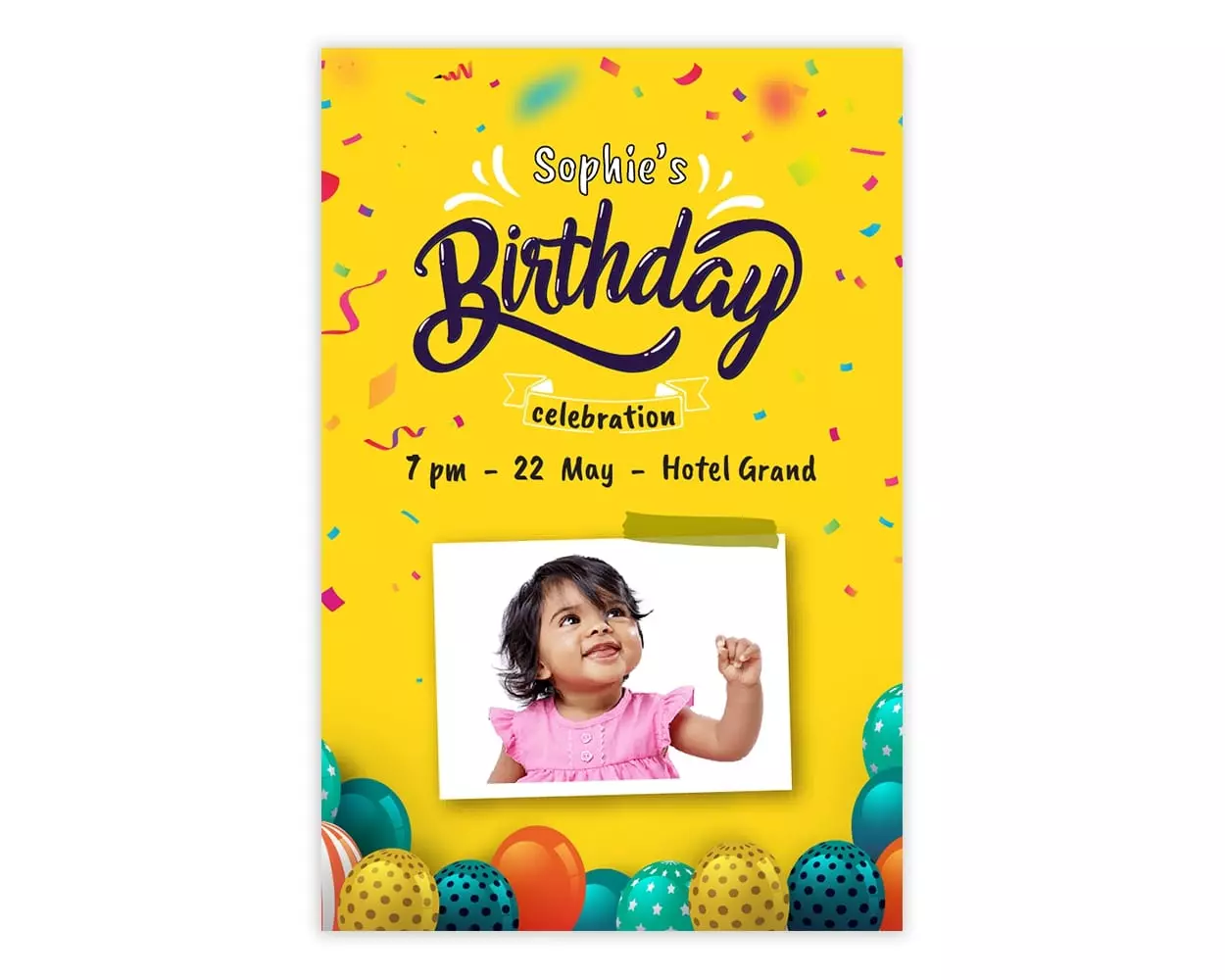 Back Side of Design Number 10 for Invitation Cards for Birthday Parties