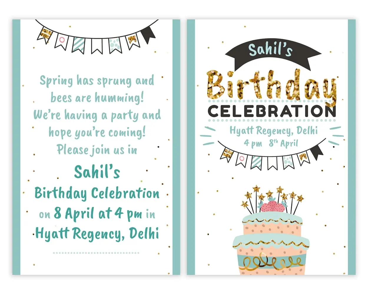 All Sides of Design Number 3 for Invitation Cards for Birthday Parties