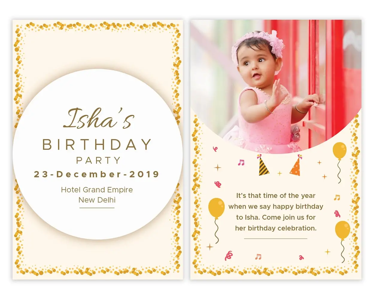 All Sides of Design Number 5 for Invitation Cards for Birthday Parties