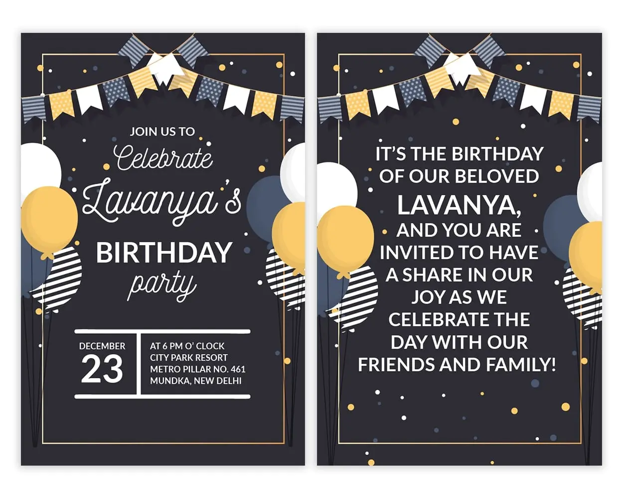 All Sides of Design Number 6 for Invitation Cards for Birthday Parties