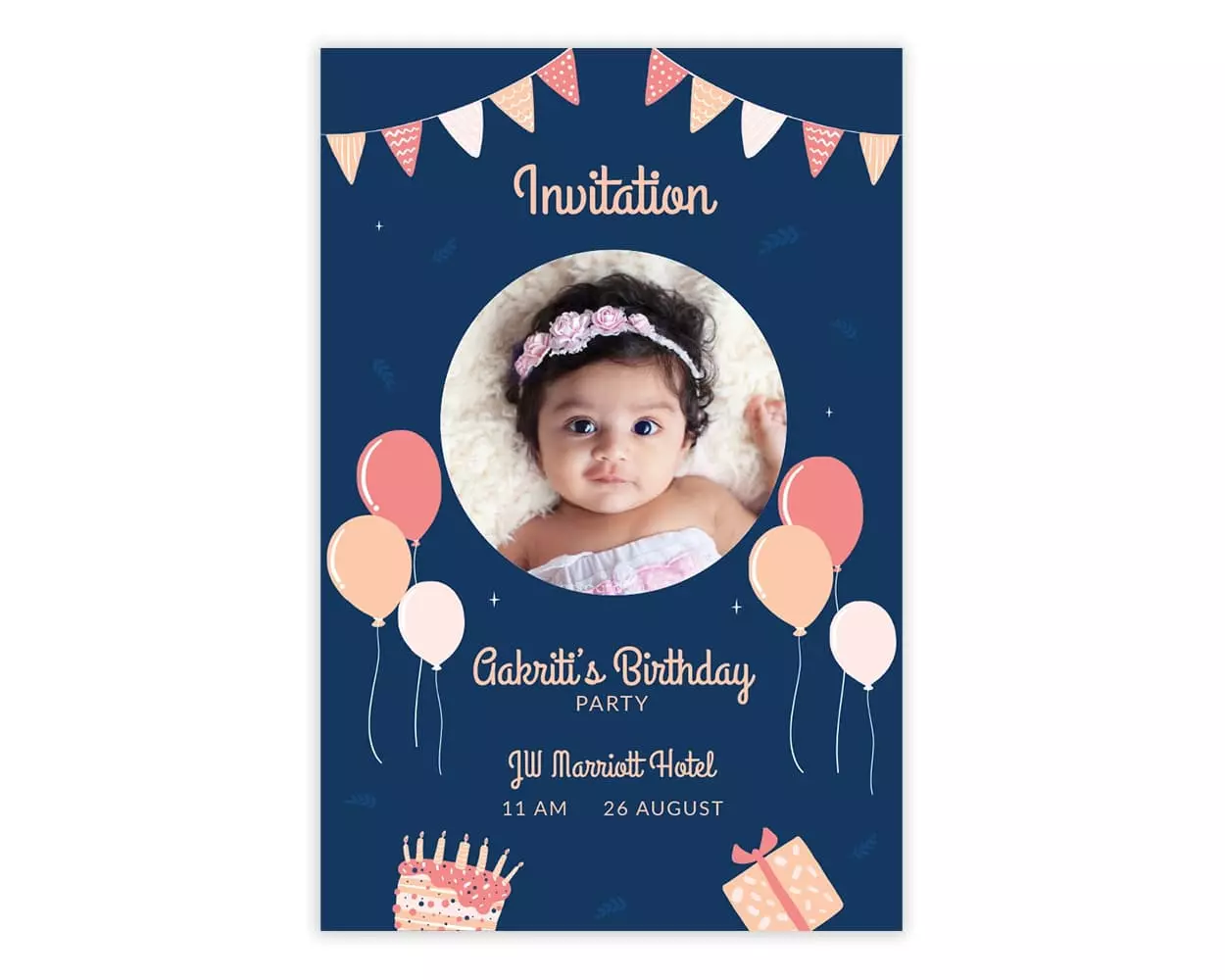 Back Side of Design Number 9 for Invitation Cards for Birthday Parties