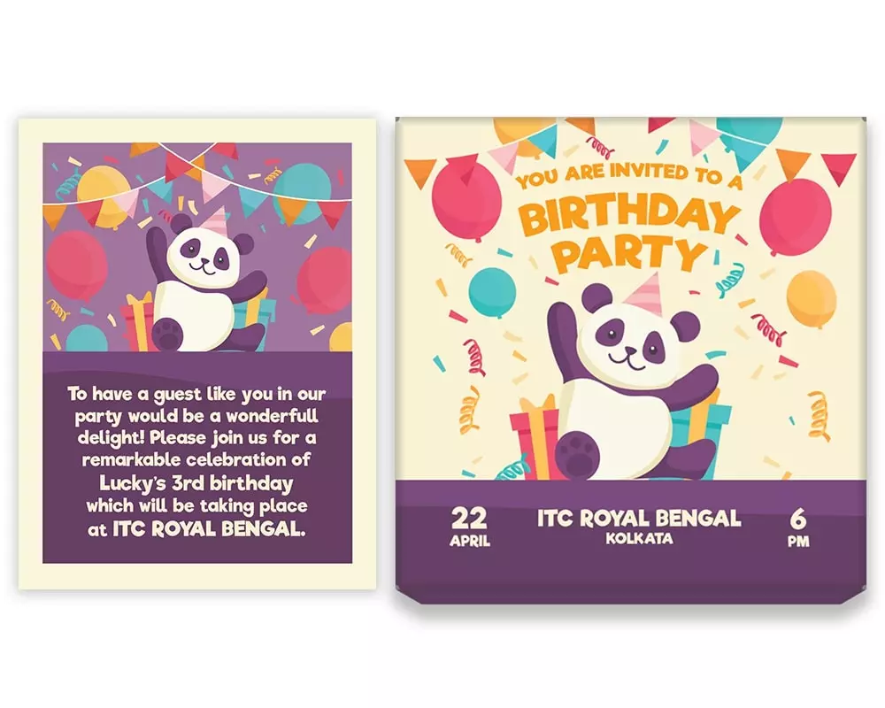 Design Number 1 for Large Customized Gifts with Large Foldable Invitation Cards for Birthday Parties