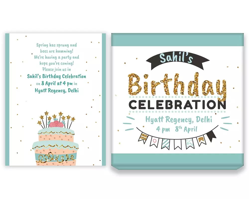Design Number 3 for Large Customized Gifts with Large Foldable Invitation Cards for Birthday Parties