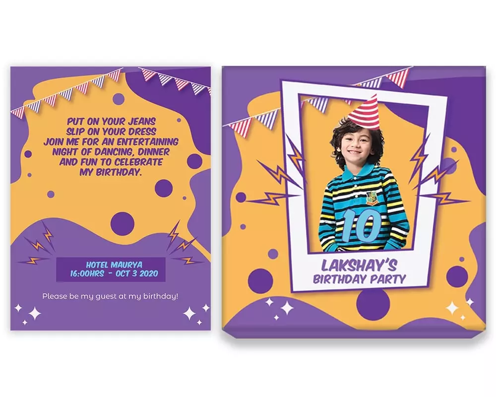Design Number 4 for Large Customized Gifts with Large Foldable Invitation Cards for Birthday Parties