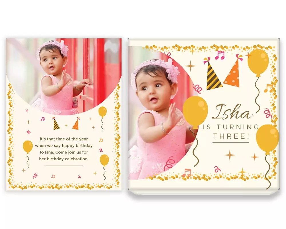 Design Number 5 for Large Customized Gifts with Large Foldable Invitation Cards for Birthday Parties