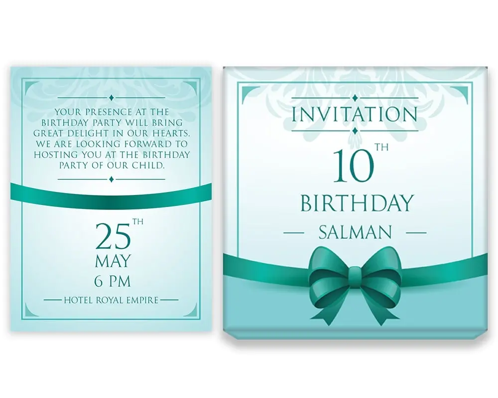 Design Number 7 for Large Customized Gifts with Large Foldable Invitation Cards for Birthday Parties