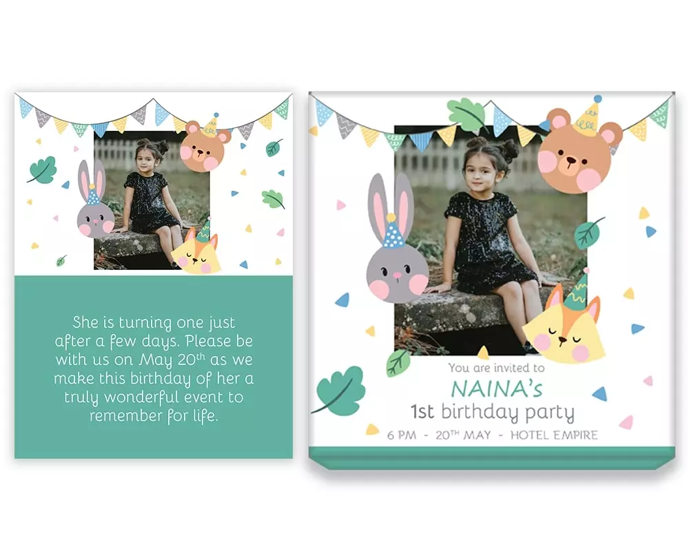 Design Number 8 for Large Customized Gifts with Large Foldable Invitation Cards for Birthday Parties