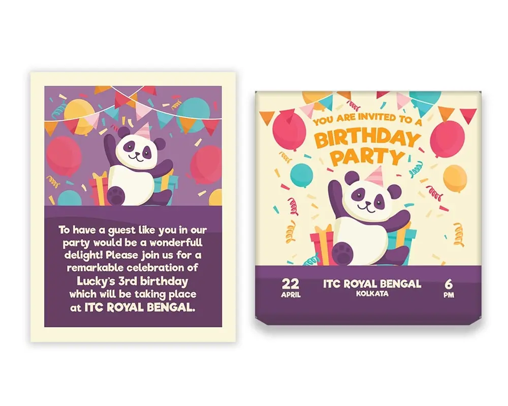 Design Number 1 for Medium Customized Gifts with Large Foldable Invitation Cards for Birthday Parties
