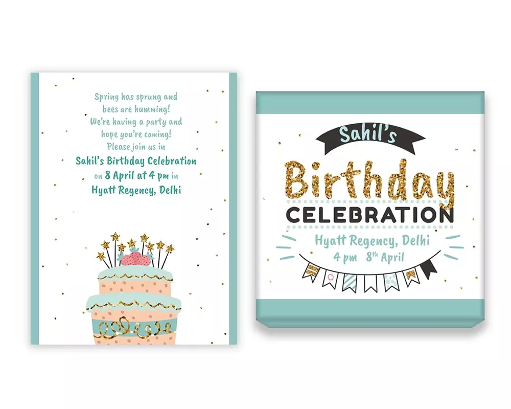 Design Number 3 for Medium Customized Gifts with Large Foldable Invitation Cards for Birthday Parties