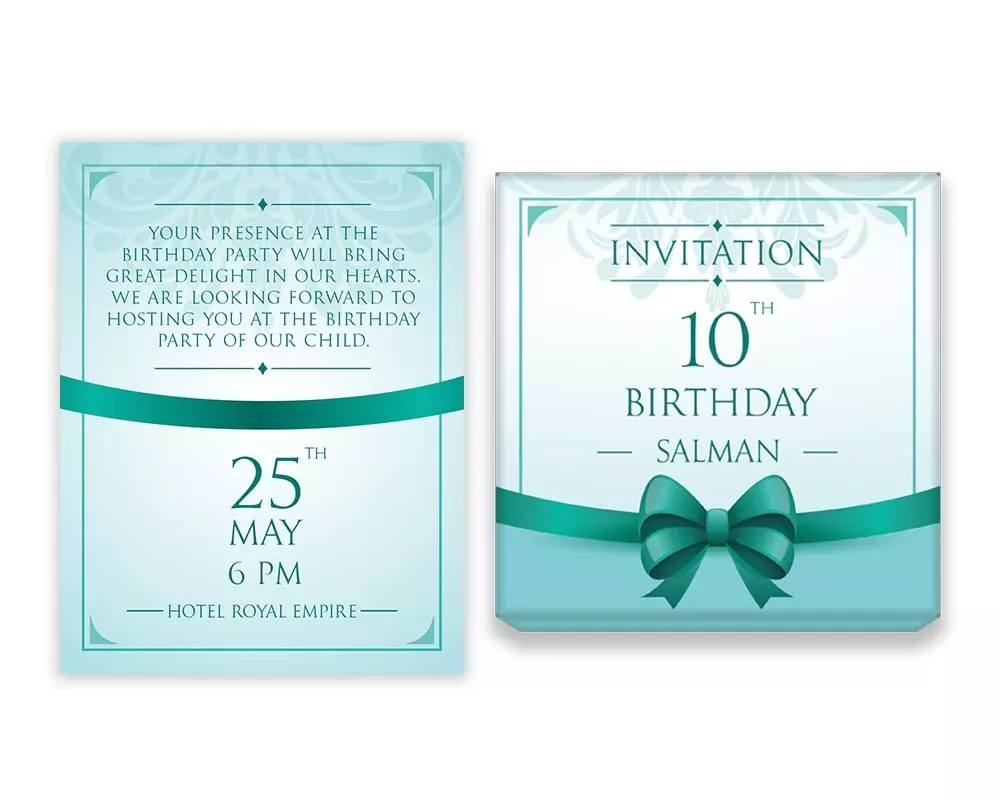 Design Number 7 for Medium Customized Gifts with Large Foldable Invitation Cards for Birthday Parties