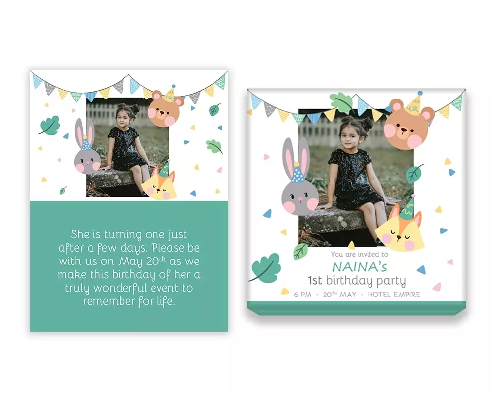 Design Number 8 for Medium Customized Gifts with Large Foldable Invitation Cards for Birthday Parties