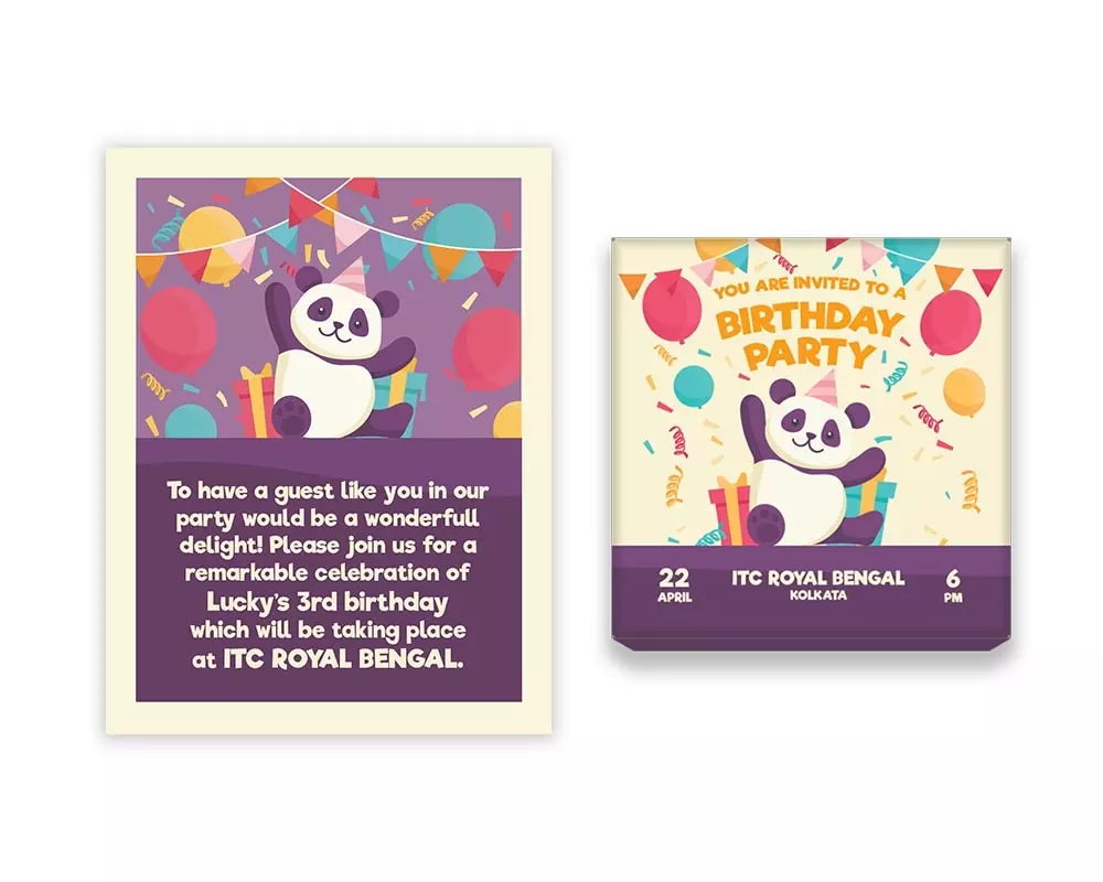 Design Number 1 for Small Customized Gifts with Large Foldable Invitation Cards for Birthday Parties
