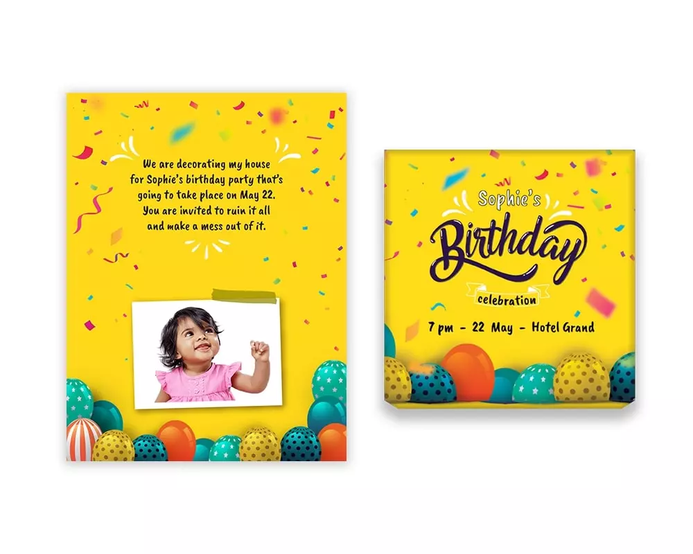 Design Number 10 for Small Customized Gifts with Large Foldable Invitation Cards for Birthday Parties
