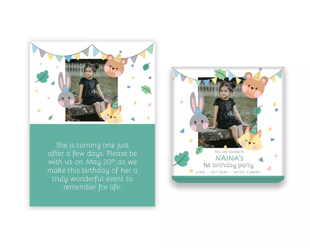 Design Number 8 for Small Customized Gifts with Large Foldable Invitation Cards for Birthday Parties