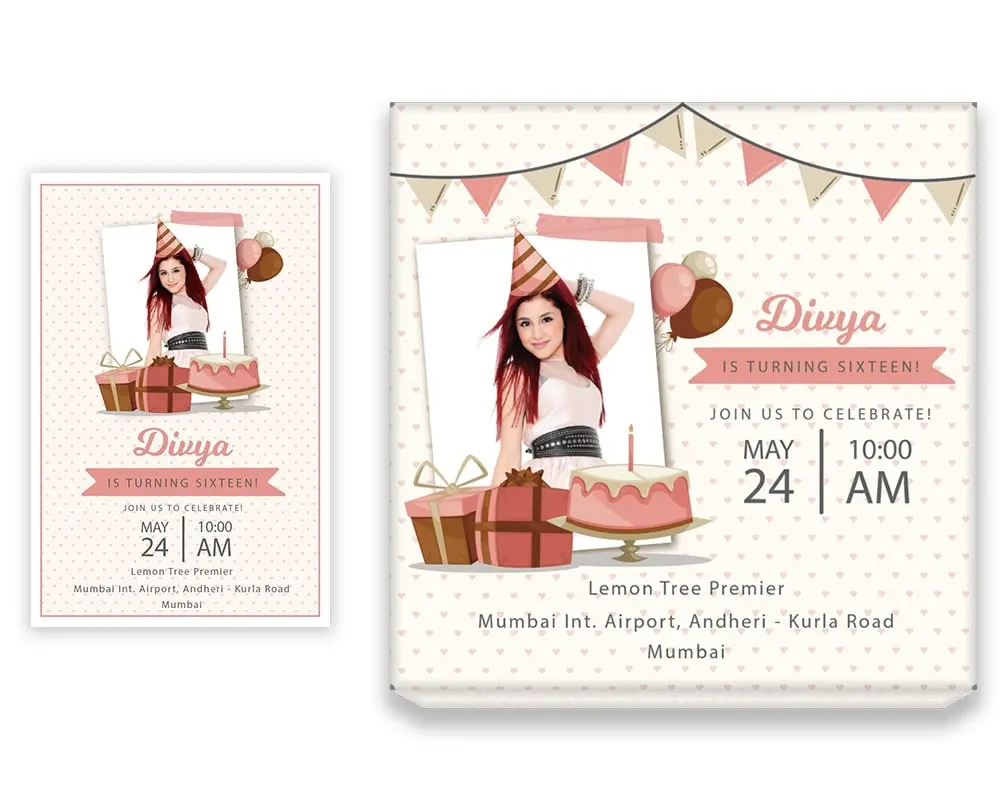 Design Number 2 for Large Customized Gifts with Large Invitation Cards for Birthday Parties
