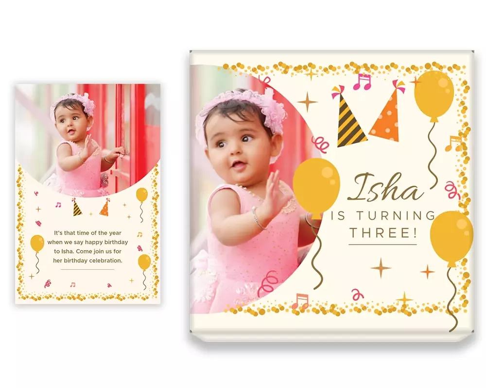 Design Number 5 for Large Customized Gifts with Large Invitation Cards for Birthday Parties