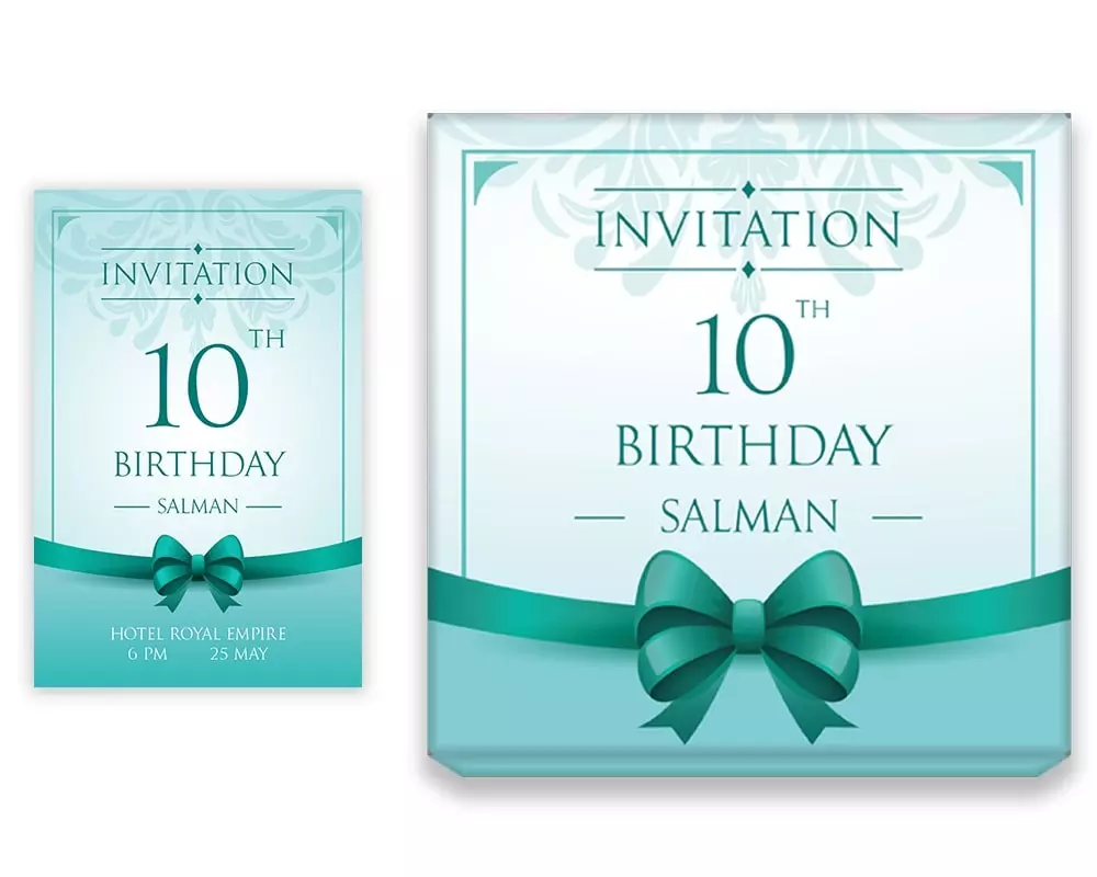 Design Number 7 for Large Customized Gifts with Large Invitation Cards for Birthday Parties