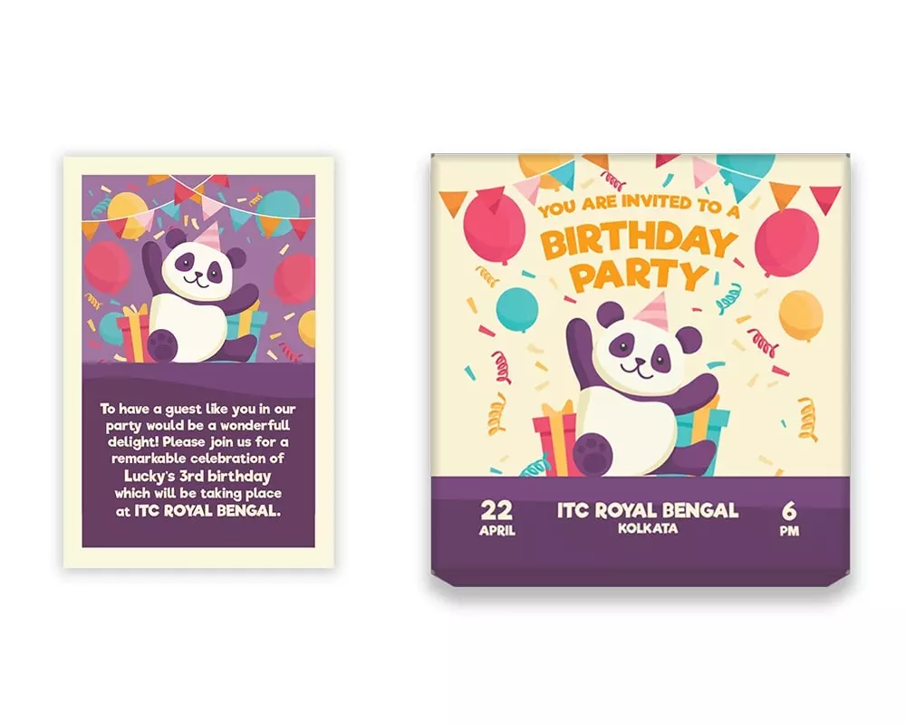 Design Number 1 for Medium Customized Gifts with Large Invitation Cards for Birthday Parties