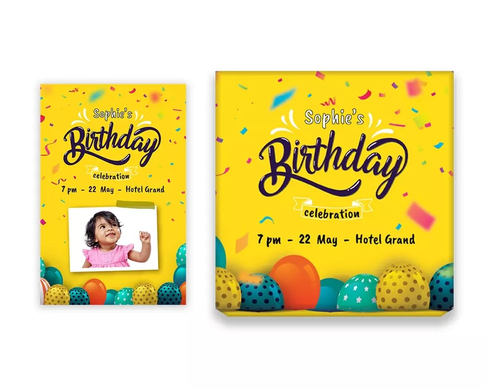 Design Number 10 for Medium Customized Gifts with Large Invitation Cards for Birthday Parties