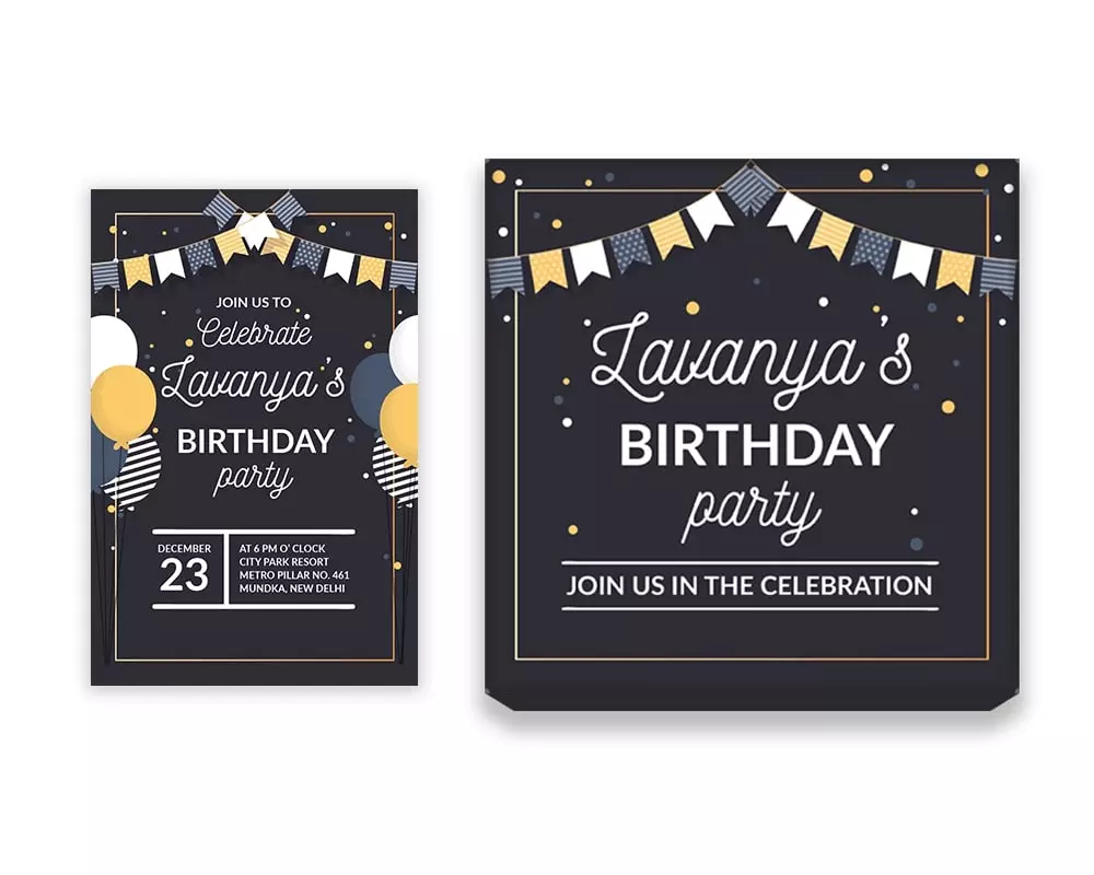 Design Number 6 for Medium Customized Gifts with Large Invitation Cards for Birthday Parties