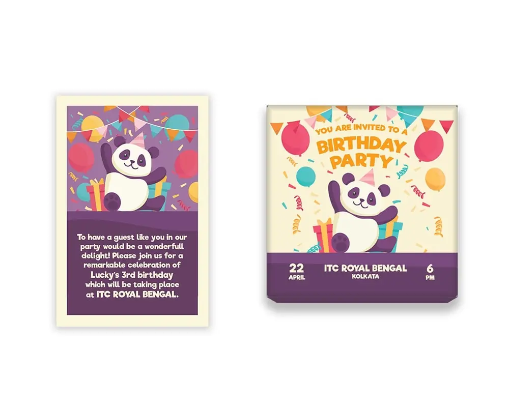 Design Number 1 for Small Customized Gifts with Large Invitation Cards for Birthday Parties