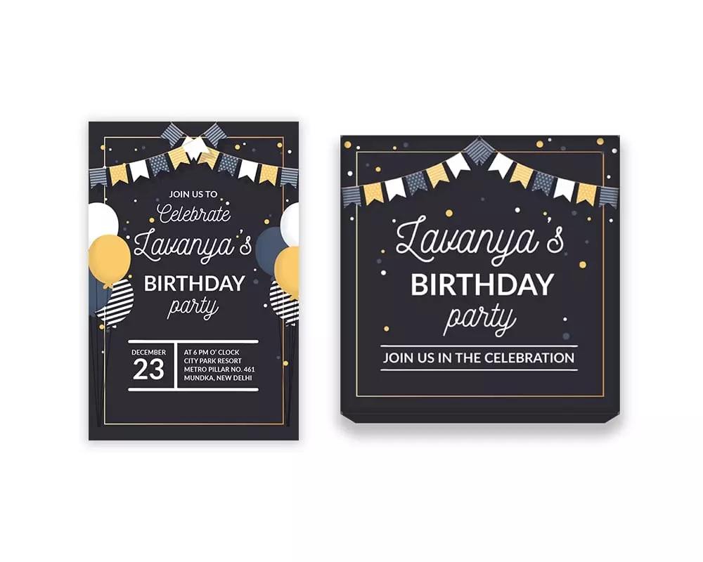 Design Number 6 for Small Customized Gifts with Large Invitation Cards for Birthday Parties