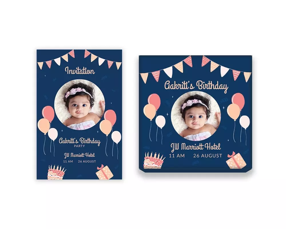 Design Number 9 for Small Customized Gifts with Large Invitation Cards for Birthday Parties