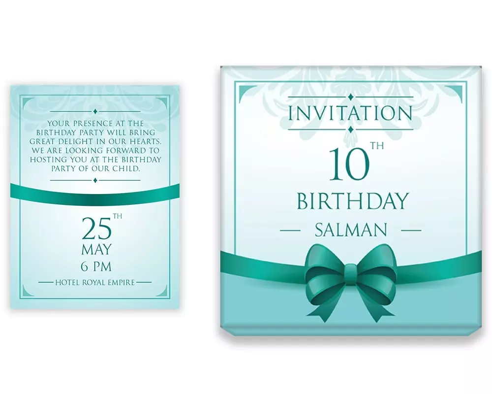 Design Number 7 for Large Customized Gifts with Small Foldable Invitation Cards for Birthday Parties