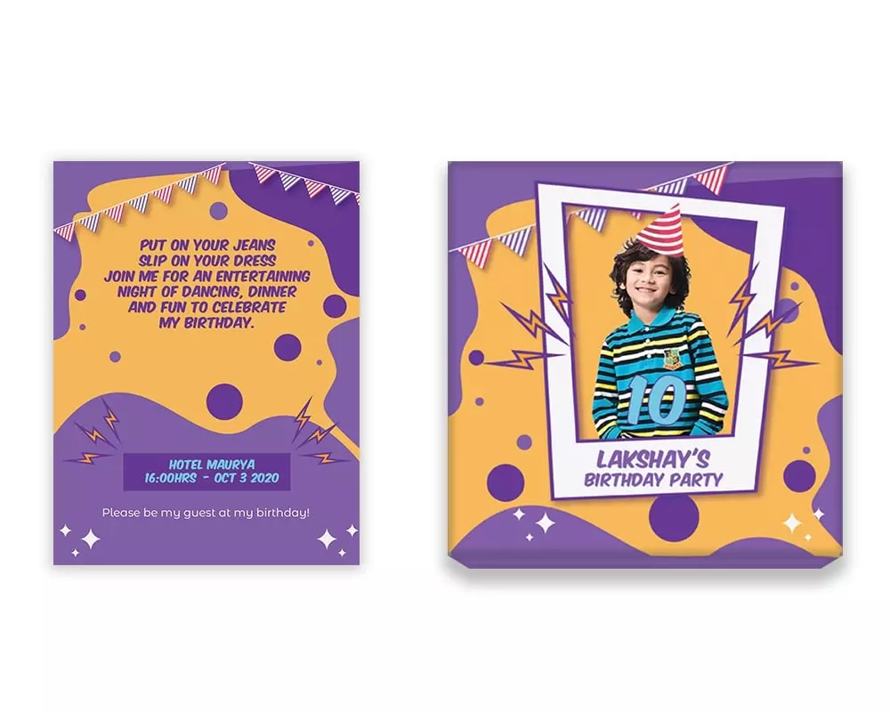 Design Number 4 for Medium Customized Gifts with Small Foldable Invitation Cards for Birthday Parties