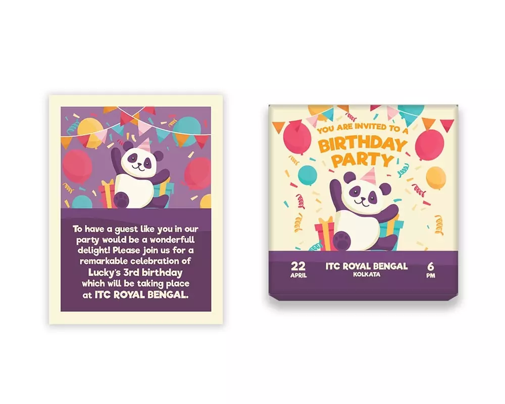 Design Number 1 for Small Customized Gifts with Small Foldable Invitation Cards for Birthday Parties