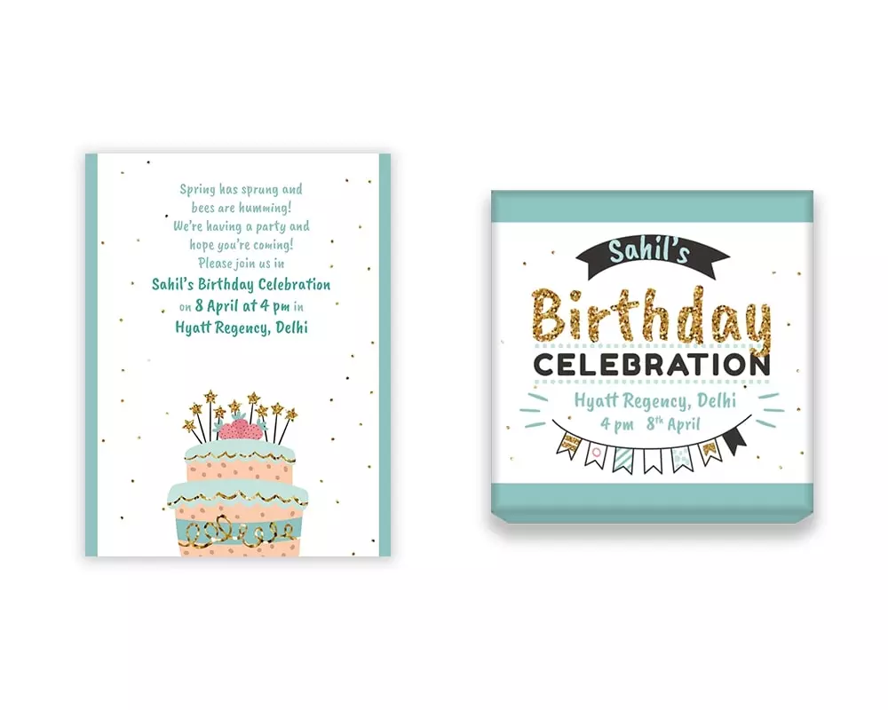 Design Number 3 for Small Customized Gifts with Small Foldable Invitation Cards for Birthday Parties