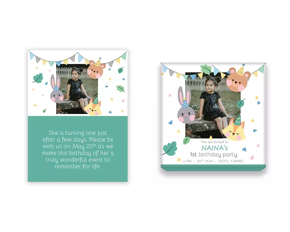 Design Number 8 for Small Customized Gifts with Small Foldable Invitation Cards for Birthday Parties
