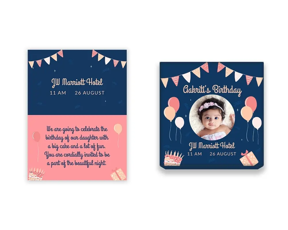 Design Number 9 for Small Customized Gifts with Small Foldable Invitation Cards for Birthday Parties