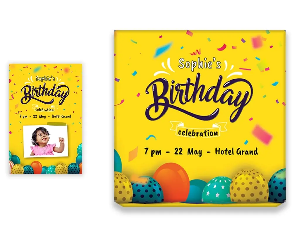 Design Number 10 for Large Customized Gifts with Small Invitation Cards for Birthday Parties