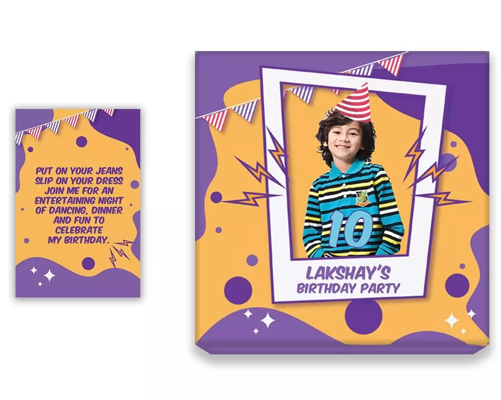 Design Number 4 for Large Customized Gifts with Small Invitation Cards for Birthday Parties