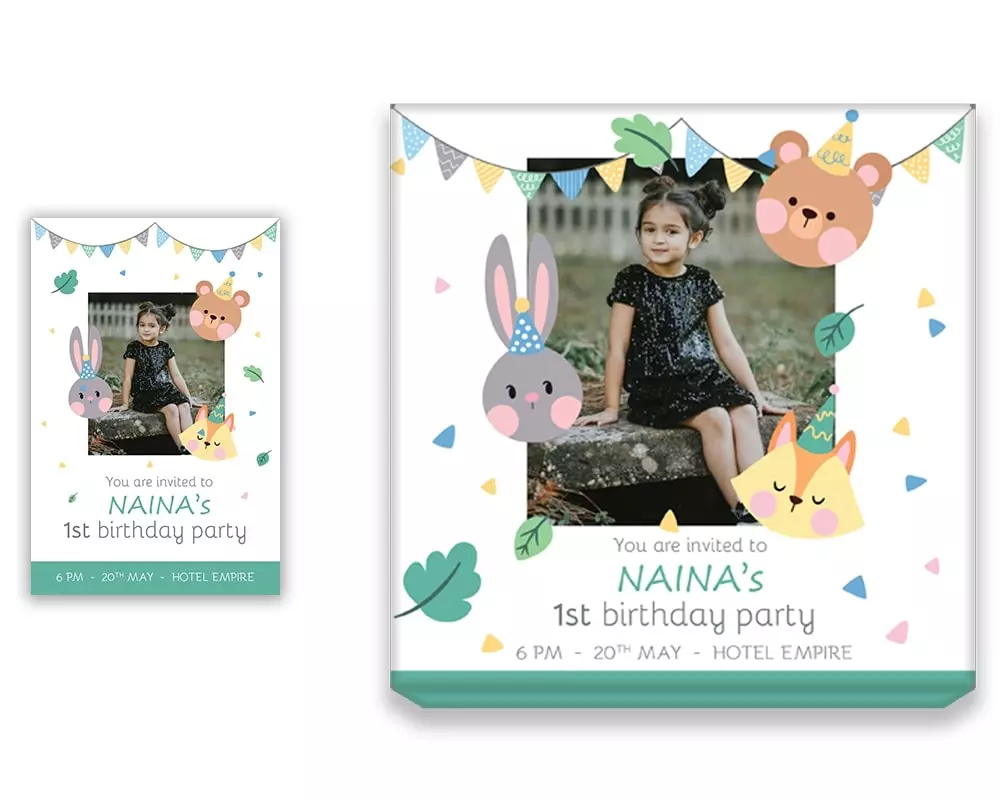 Design Number 8 for Large Customized Gifts with Small Invitation Cards for Birthday Parties