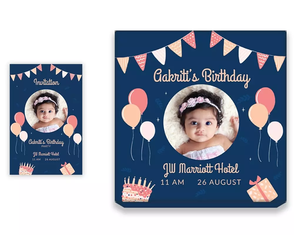 Design Number 9 for Large Customized Gifts with Small Invitation Cards for Birthday Parties