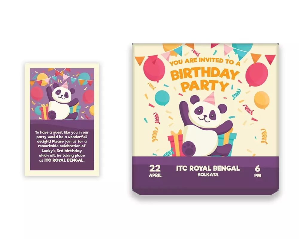 Design Number 1 for Medium Customized Gifts with Small Invitation Cards for Birthday Parties