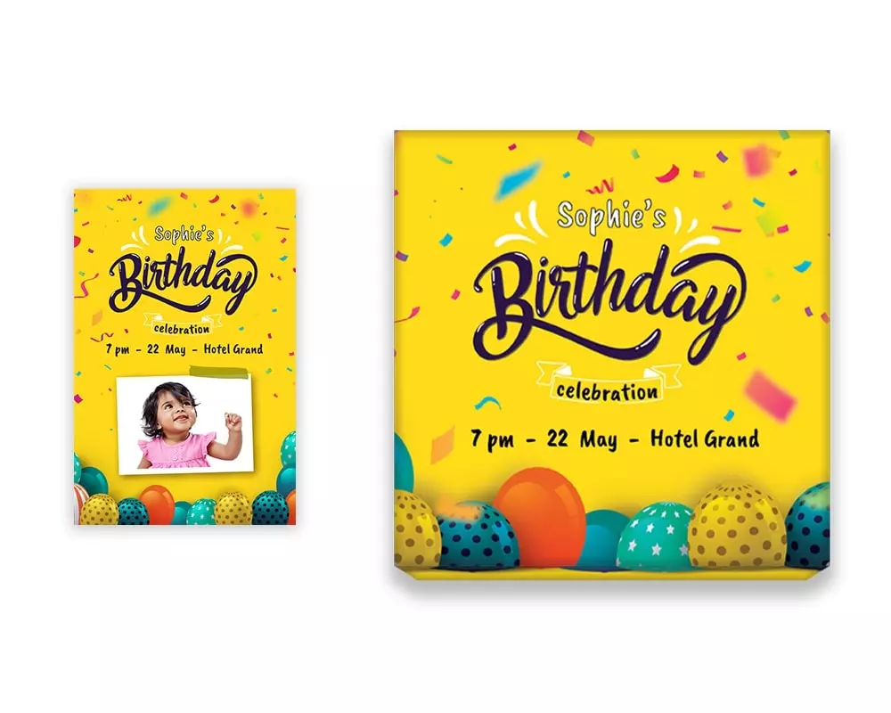 Design Number 10 for Medium Customized Gifts with Small Invitation Cards for Birthday Parties