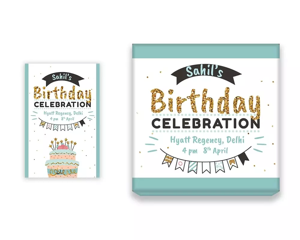 Design Number 3 for Medium Customized Gifts with Small Invitation Cards for Birthday Parties