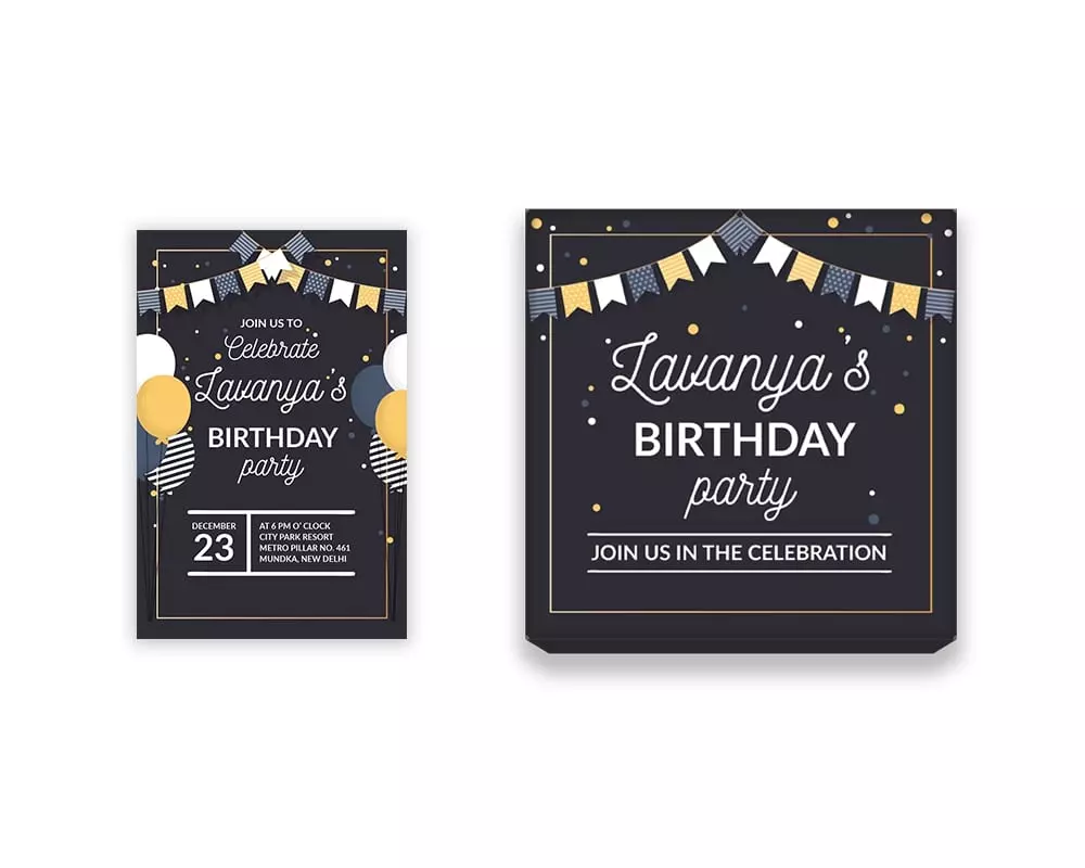 Design Number 6 for Small Customized Gifts with Small Invitation Cards for Birthday Parties