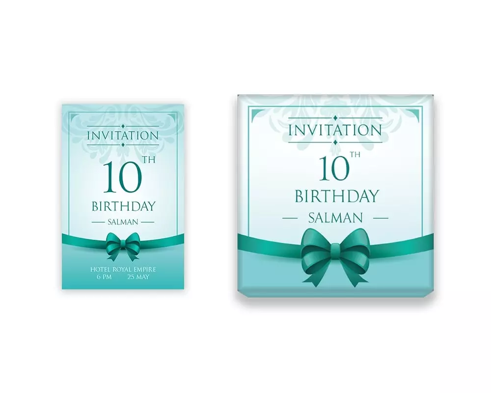 Design Number 7 for Small Customized Gifts with Small Invitation Cards for Birthday Parties