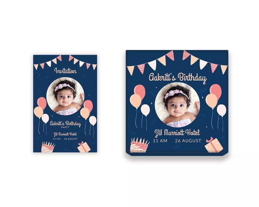 Design Number 9 for Small Customized Gifts with Small Invitation Cards for Birthday Parties