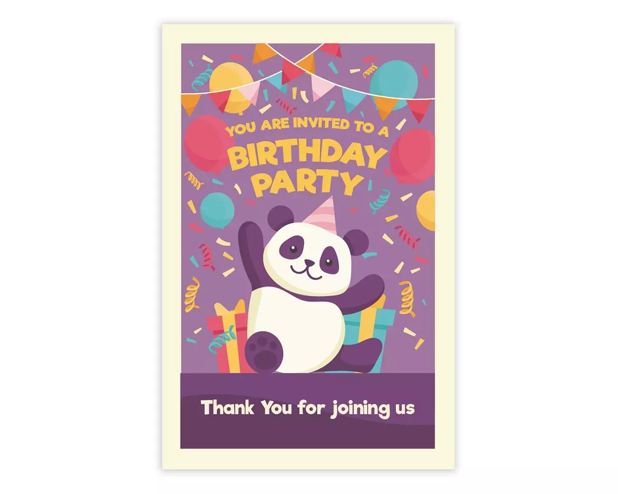 Back Side of Design Number 1 for Message Cards for Birthday Return Gifts