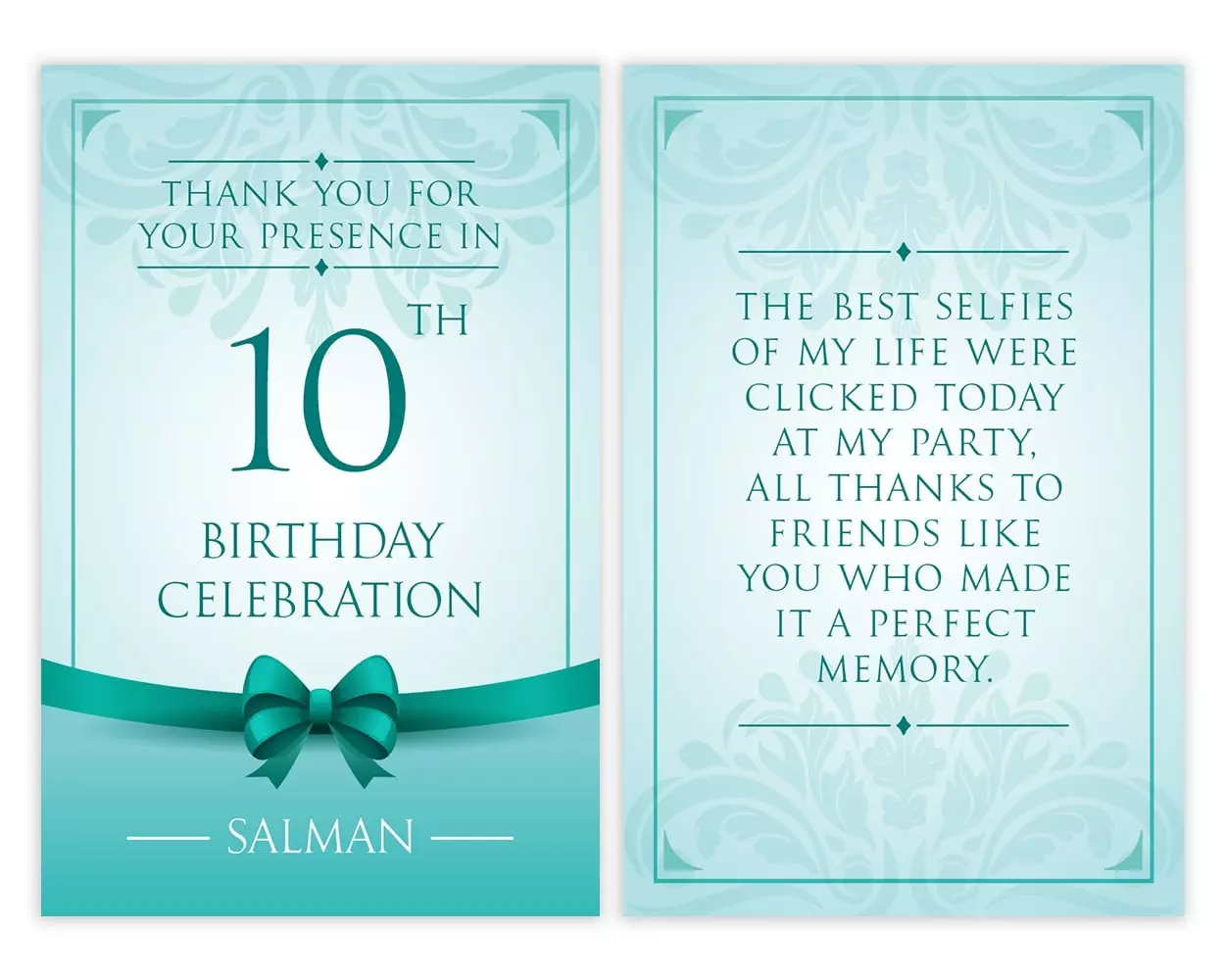 All Sides of Design Number 7 for Message Cards for Birthday Return Gifts