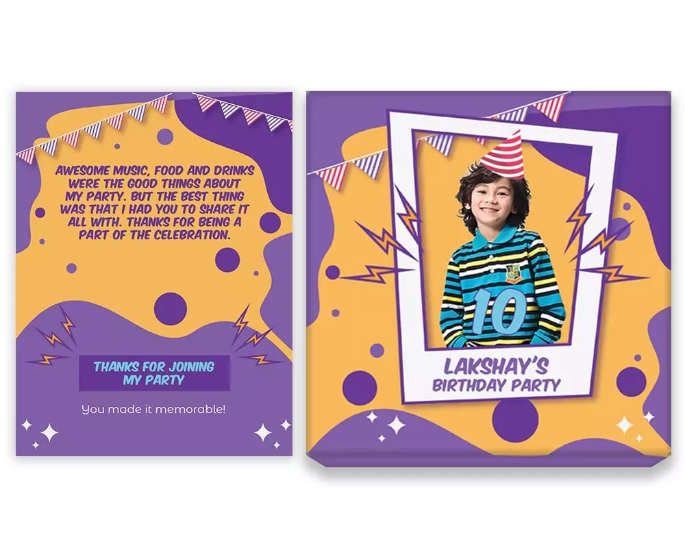 Design Number 4 for Jelly Candies in Large Customized Boxes with Large Foldable Message Cards for Birthday Return Gifts